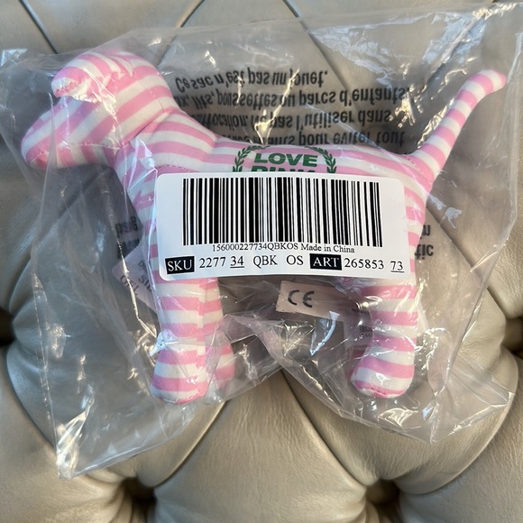 🐶 NWT Pink by Victoria’s Secret Mini Striped Dog🐶 - Picture 2 of 7